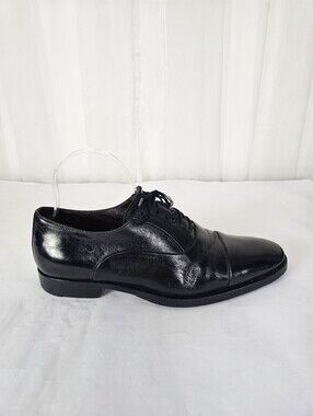Bruno Magli Maioco Black Leather Cap Toe Oxfords Shoes